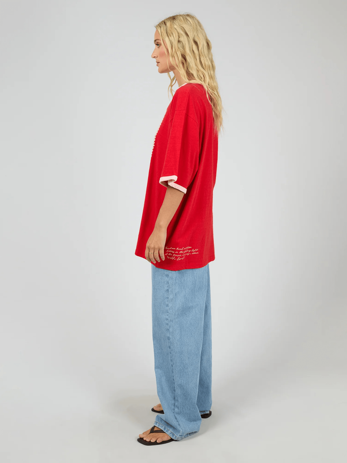 All About EvePostcards Oversized Tee - Red