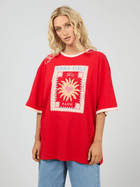 All About EvePostcards Oversized Tee - Red