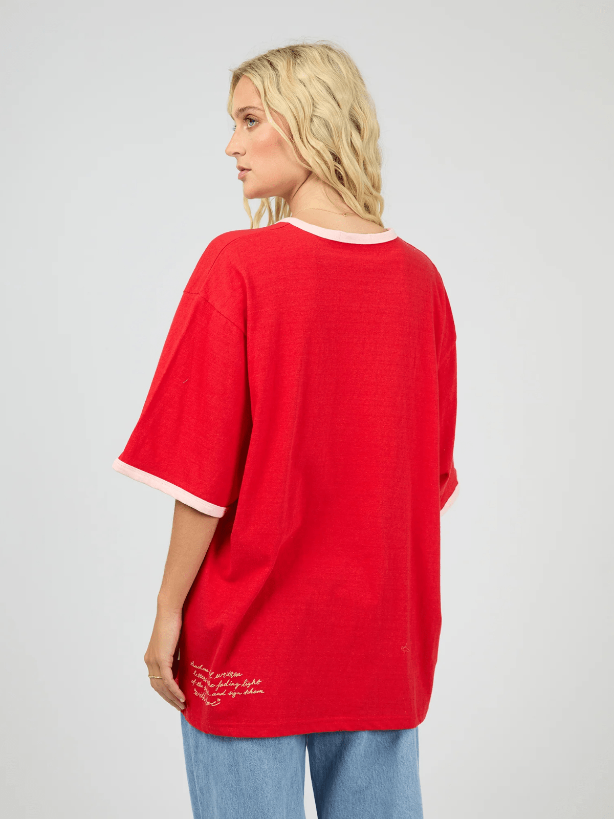 All About EvePostcards Oversized Tee - Red