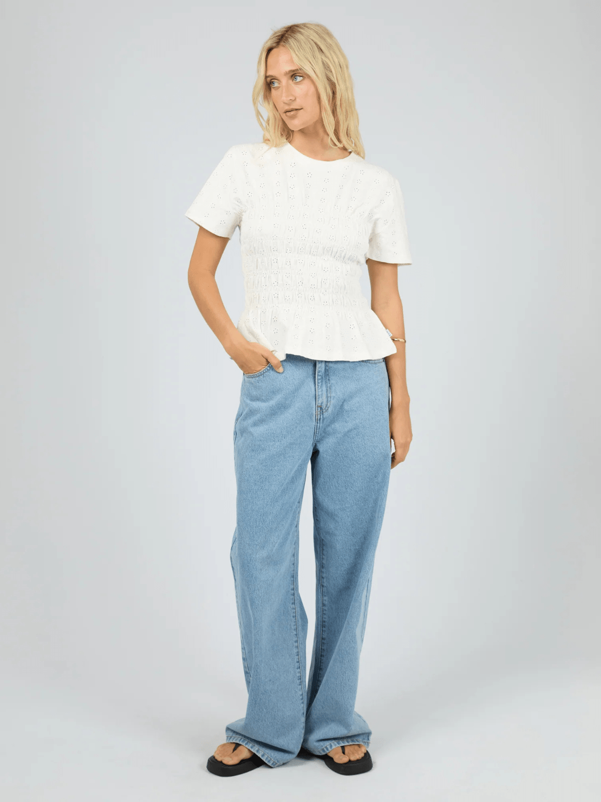 All About EveSoli Ruched Top - White