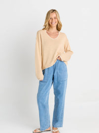Ascot Stitch Sweater - Cream