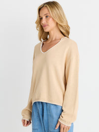 Ascot Stitch Sweater - Cream