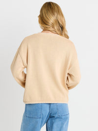 Ascot Stitch Sweater - Cream