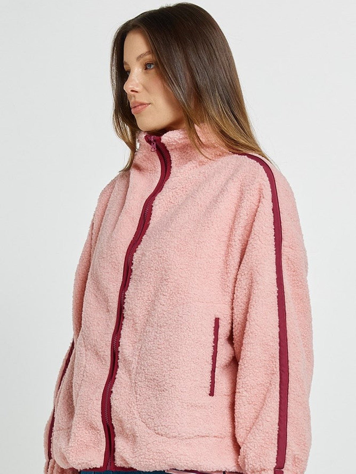 Aubrey Fleece Jacket - Pink/Plum