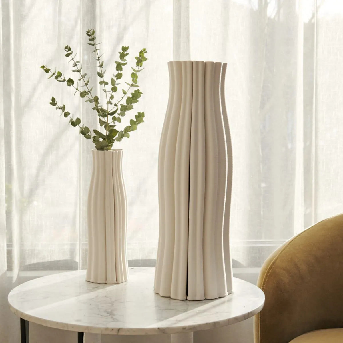 Ava White Vase - 28cm - One Six Eight London - Image 1