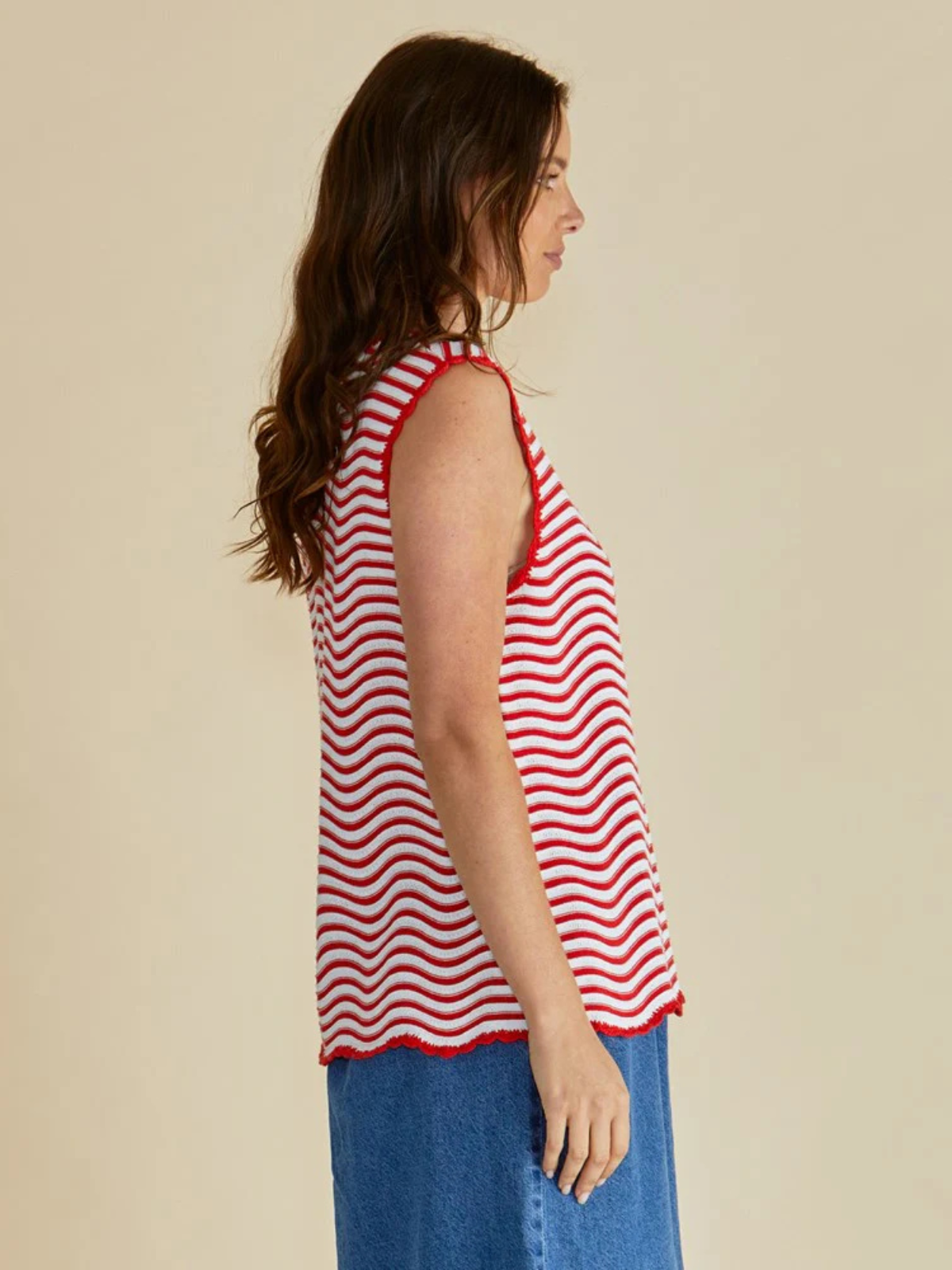 Aviva Tank - Red/White Stripe - Betty Basics - Image 2