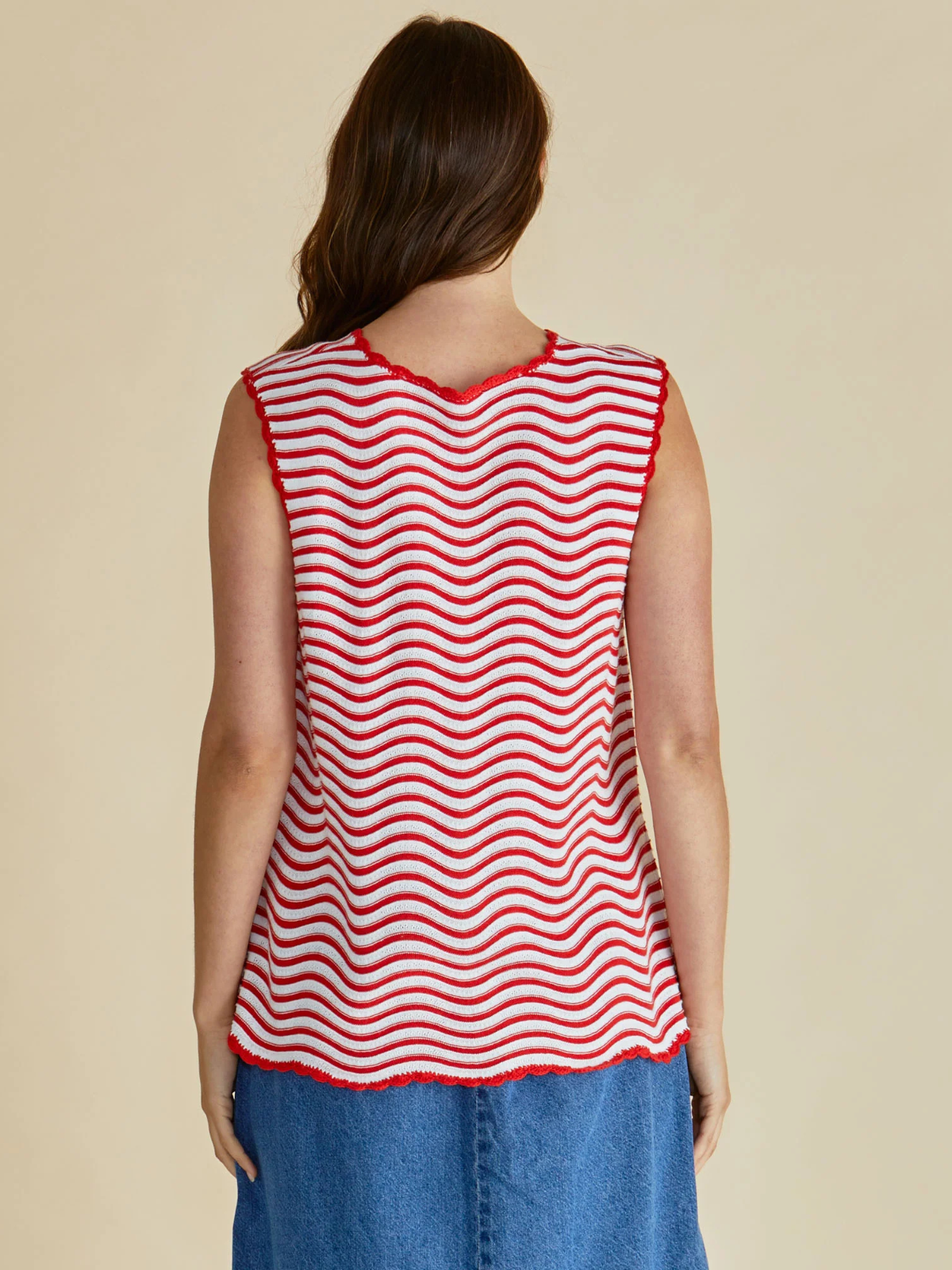 Aviva Tank - Red/White Stripe - Betty Basics - Image 3
