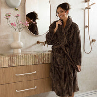 BamburyChannel Fleece Robe - Chocolate