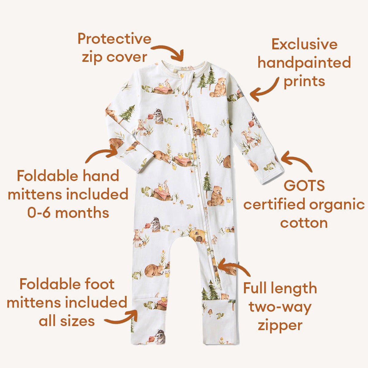 Bears Organic Snugglesuit Convertible Romper