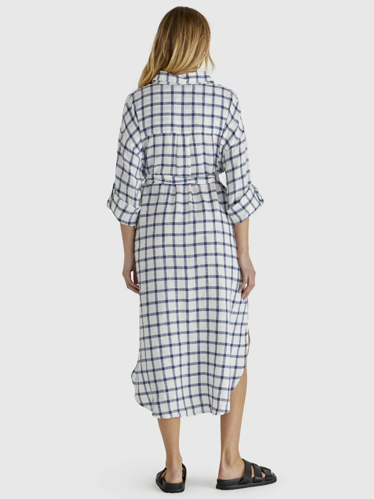 Beau Shirt Dress - White Check - Sass - Image 2