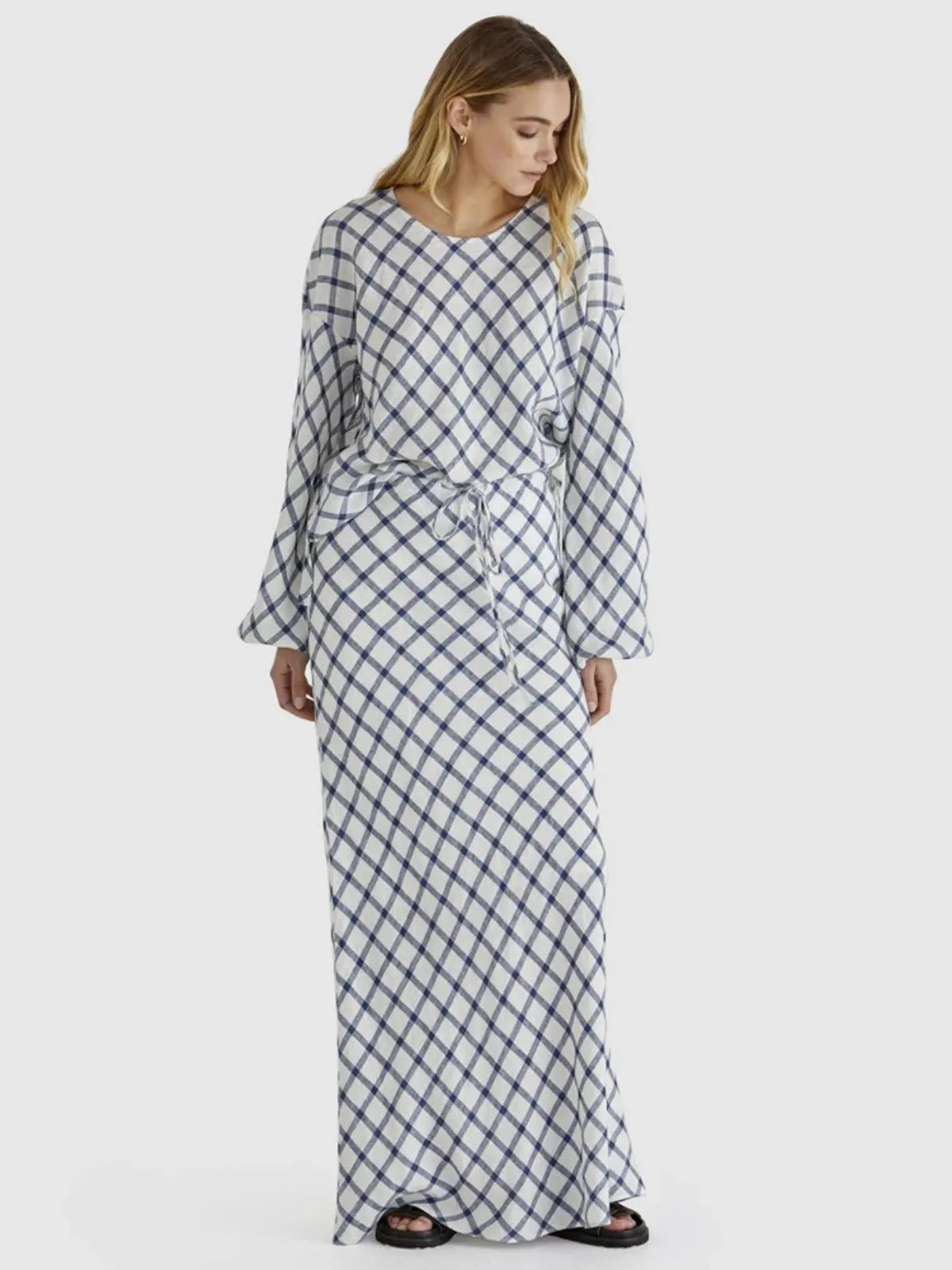 Beau Top - White Check - Sass - Image 1