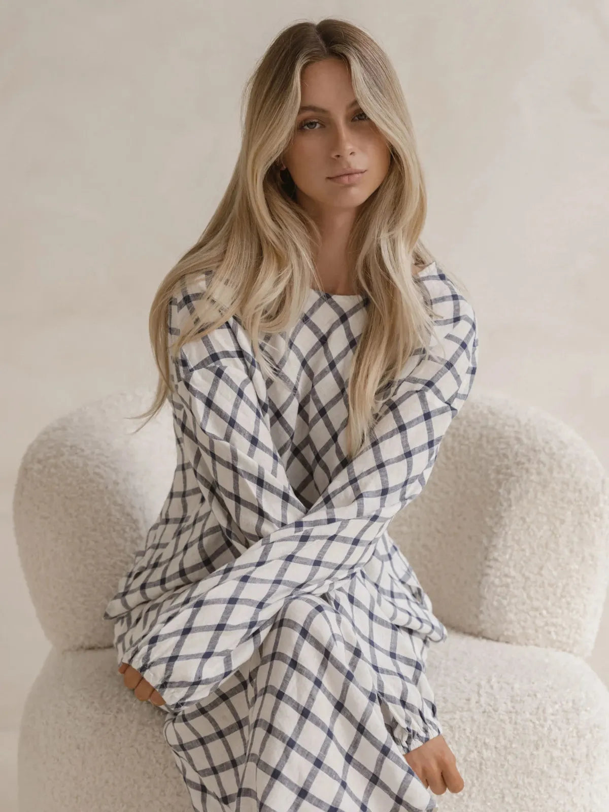 Beau Top - White Check - Sass - Image 4