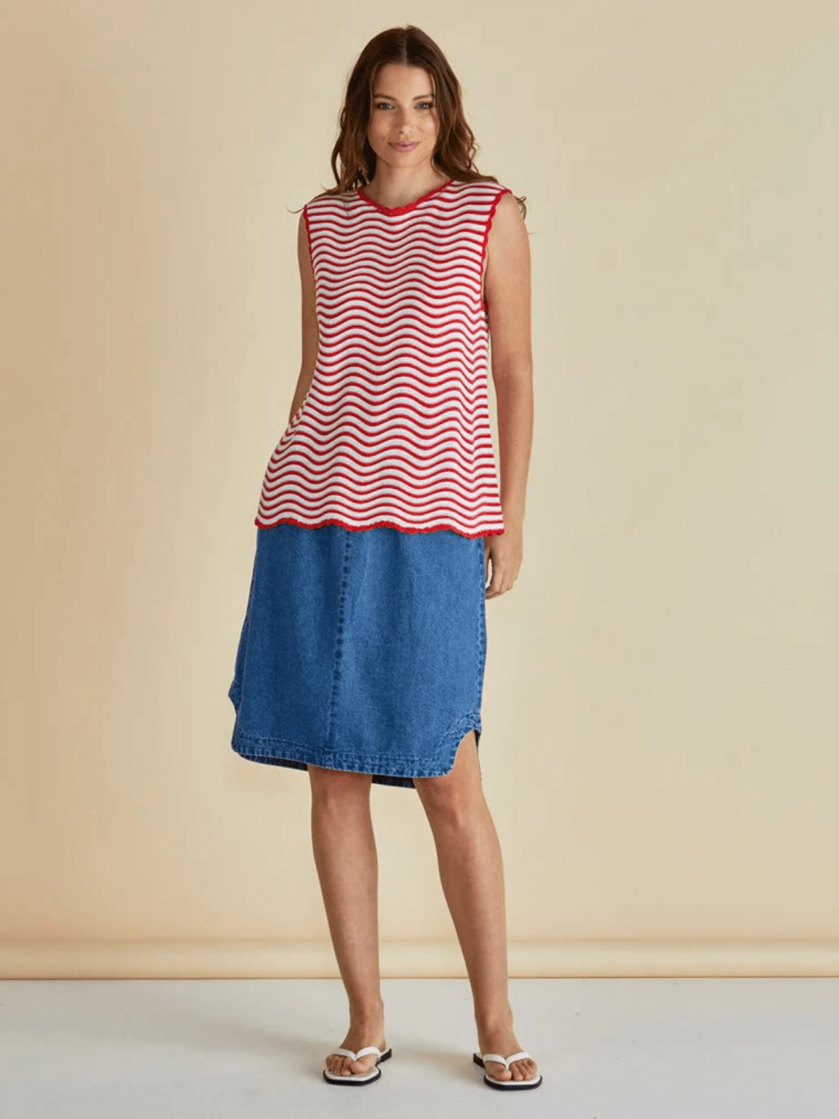 Betty BasicsAviva Tank - Red/White Stripe