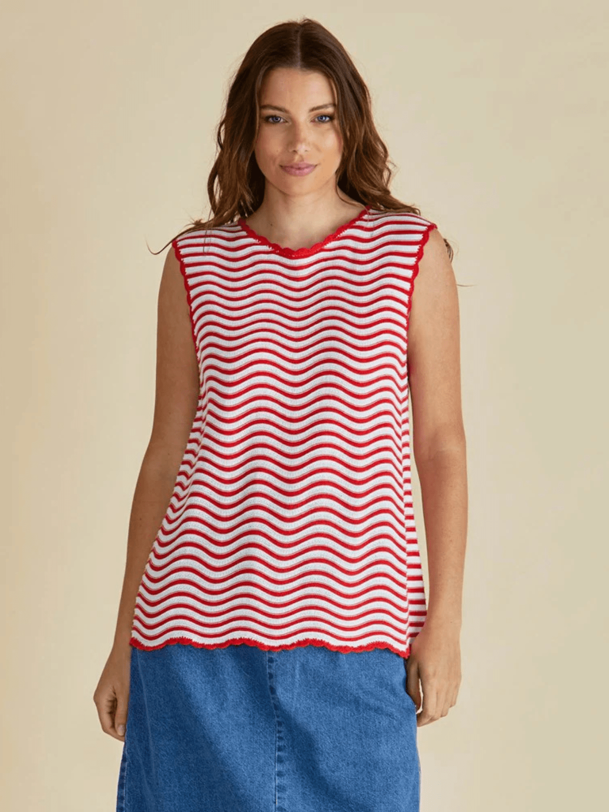Betty BasicsAviva Tank - Red/White Stripe