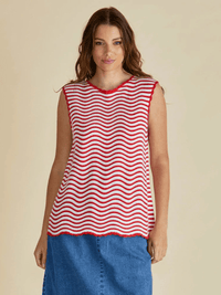 Betty BasicsAviva Tank - Red/White Stripe