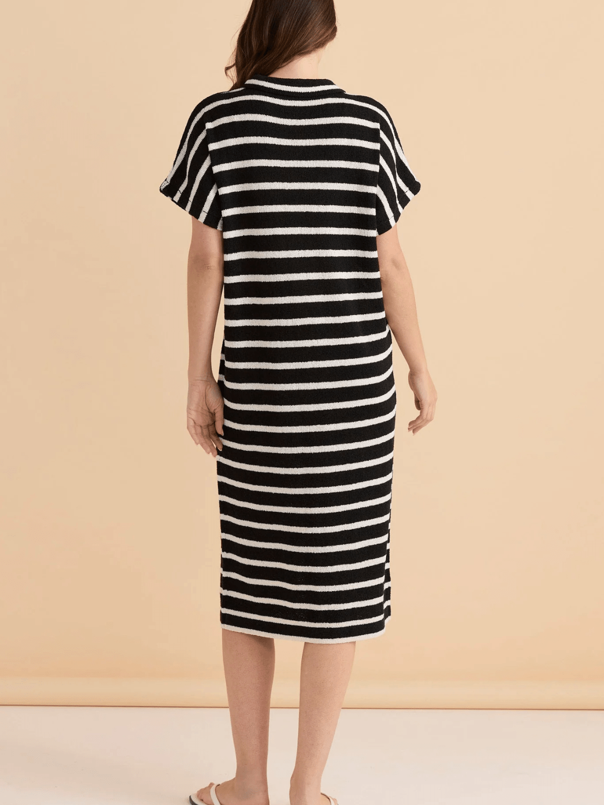 Betty BasicsBradford Knit Polo Dress - Cream/Black