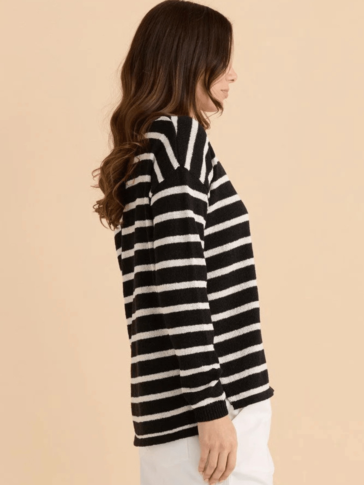 Betty BasicsBradford Knit Top - Cream/Black