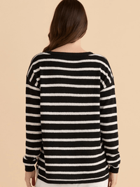 Betty BasicsBradford Knit Top - Cream/Black
