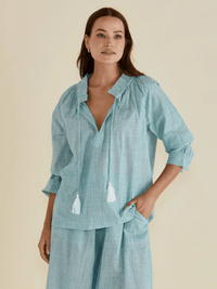 Betty BasicsCharli Blouse - Green Stripe