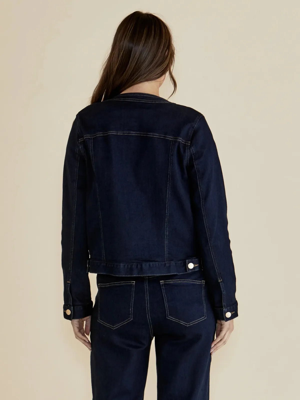 Betty BasicsCindy Collarless Denim Jacket - Ink