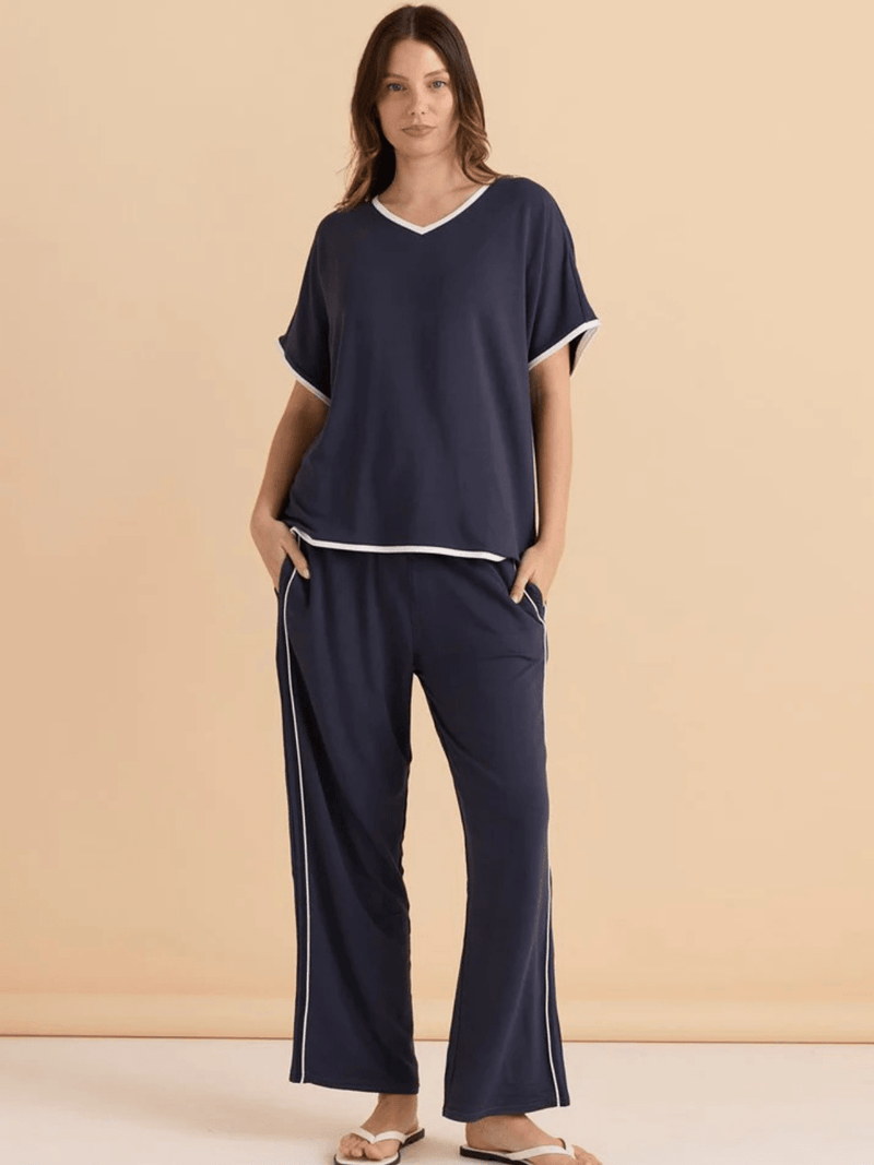 Betty BasicsClara Tee - Petrol/White