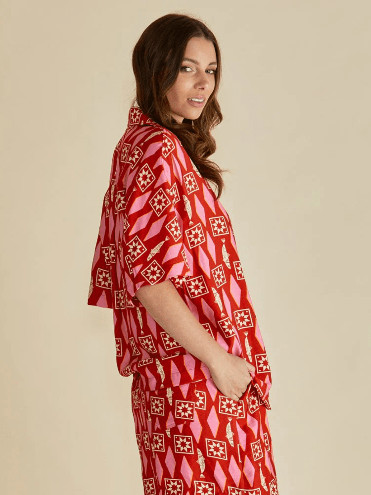 Betty BasicsCopacabana Shirt - Sardinia Geo Print