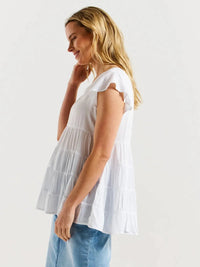 Betty BasicsDanica Frill Top - White