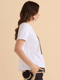 Betty BasicsEllia Crew Tee - Monochrome Floral