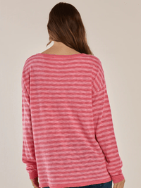 Betty BasicsNatasha Knit Top - Blush Stripe