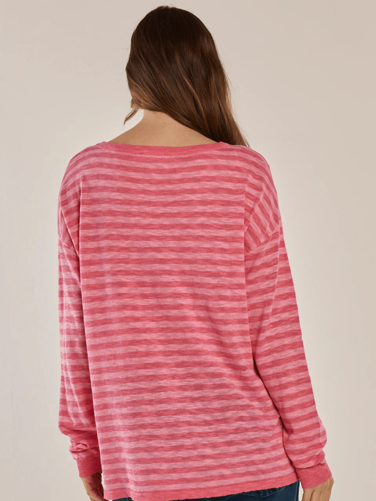 Betty BasicsNatasha Knit Top - Blush Stripe