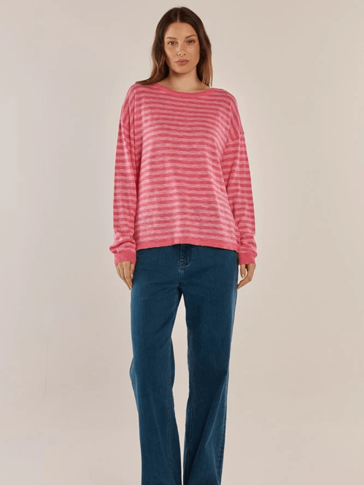 Betty BasicsNatasha Knit Top - Blush Stripe
