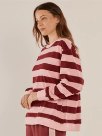 Betty BasicsStazie Sweatshirt - Pink/Red Stripe