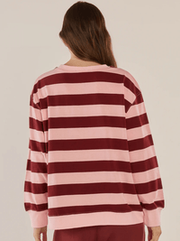 Betty BasicsStazie Sweatshirt - Pink/Red Stripe
