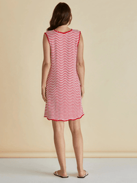 Betty BasicsViola Tank Dress - Red + White Stripe