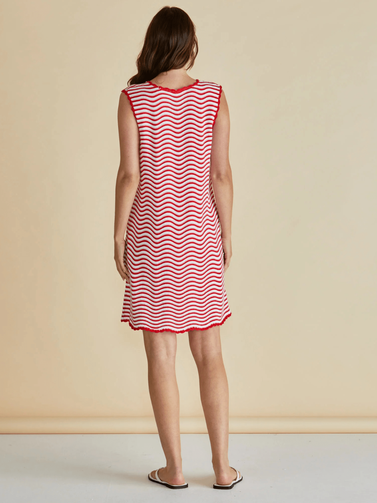 Betty BasicsViola Tank Dress - Red + White Stripe