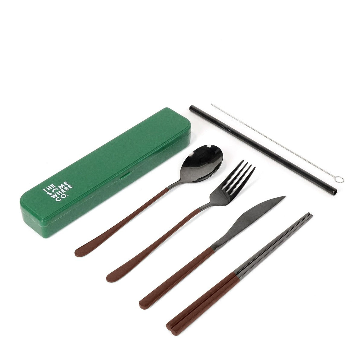 Take Me Away Cutlery Kit - Black with Chocolate Handle