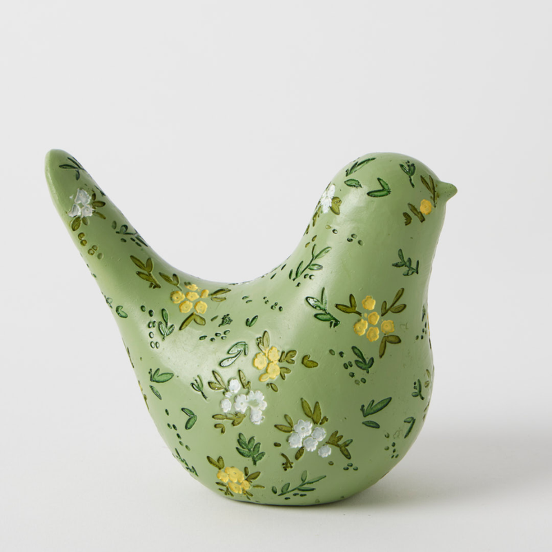 Blooming Bird Sculpture Large - Green - Pilbeam Living - Image 1