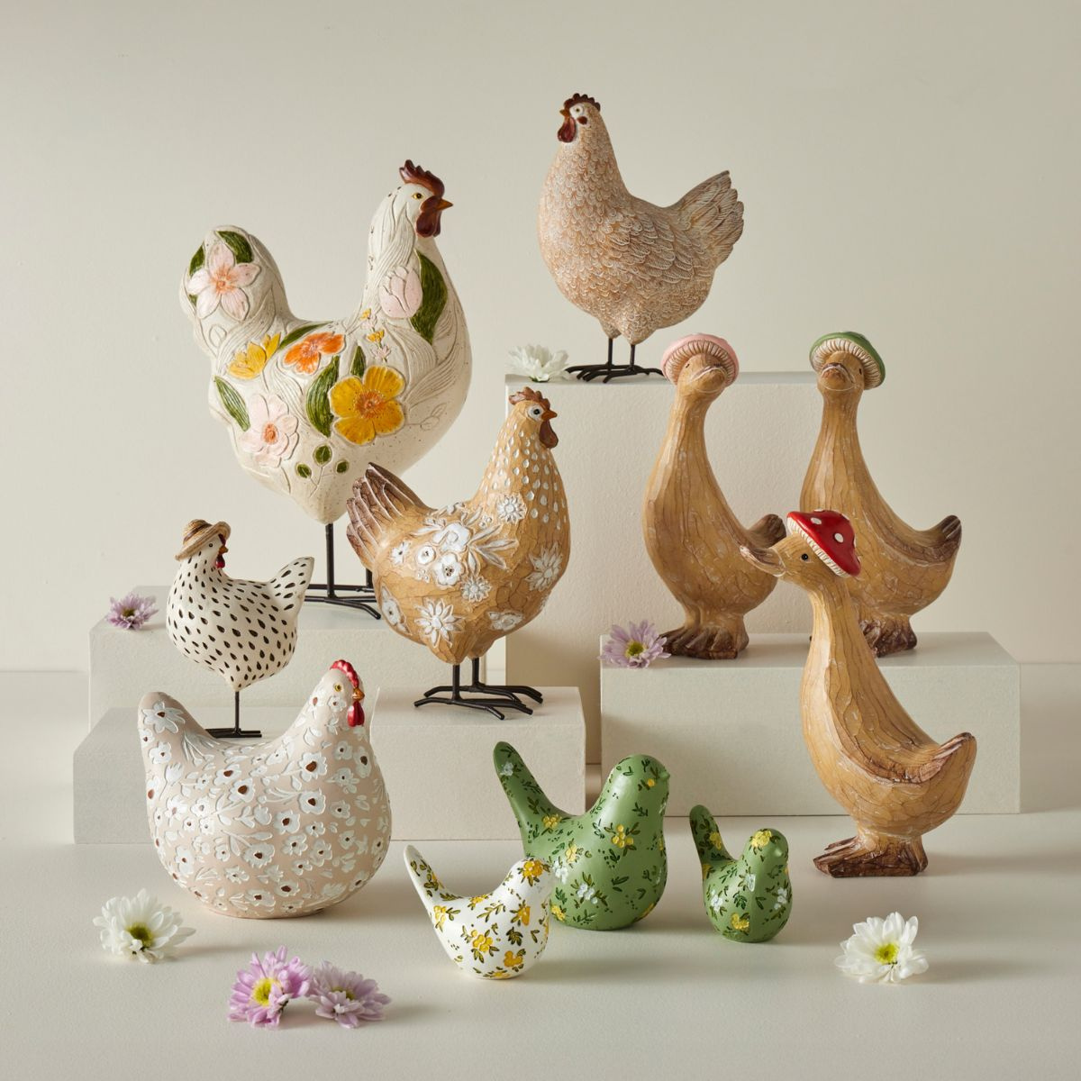 Blooming Bird Sculpture Large - Green - Pilbeam Living - Image 3