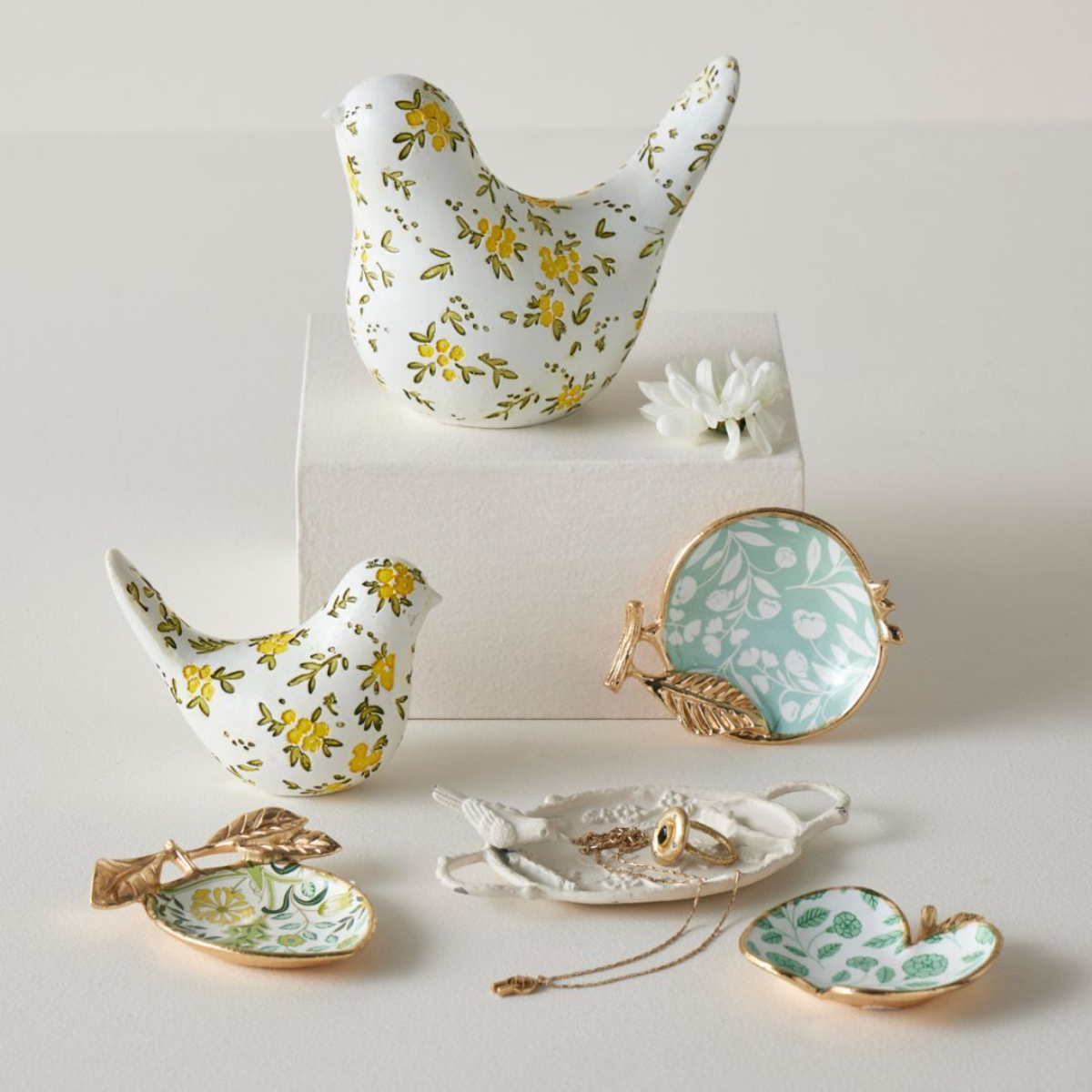 Blooming Bird Sculpture Small - White - Pilbeam Living - Image 4