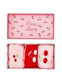 Annabel Trends Boxed Socks, Cherry Bomb, 3pc