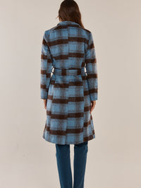 Britney Coat - Blue/Chocolate Check