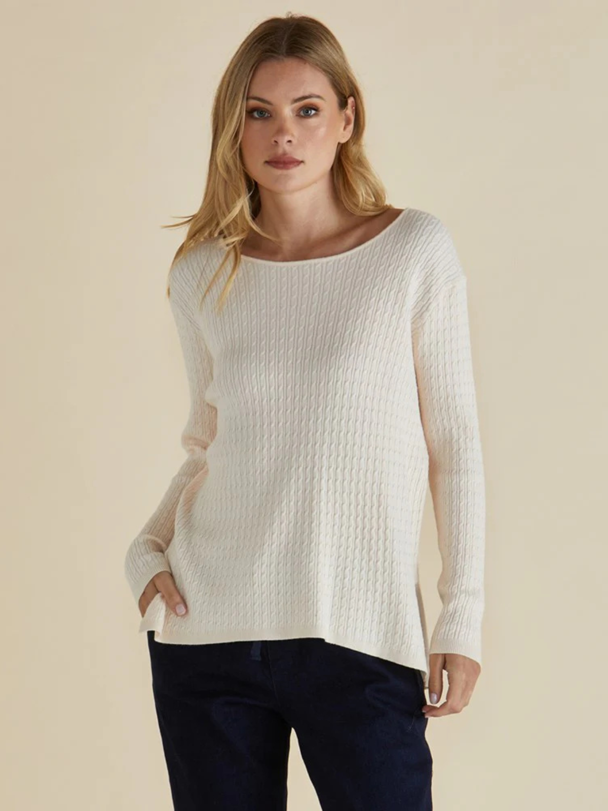 Cable Mini Jumper - Oat - Betty Basics - Image 1