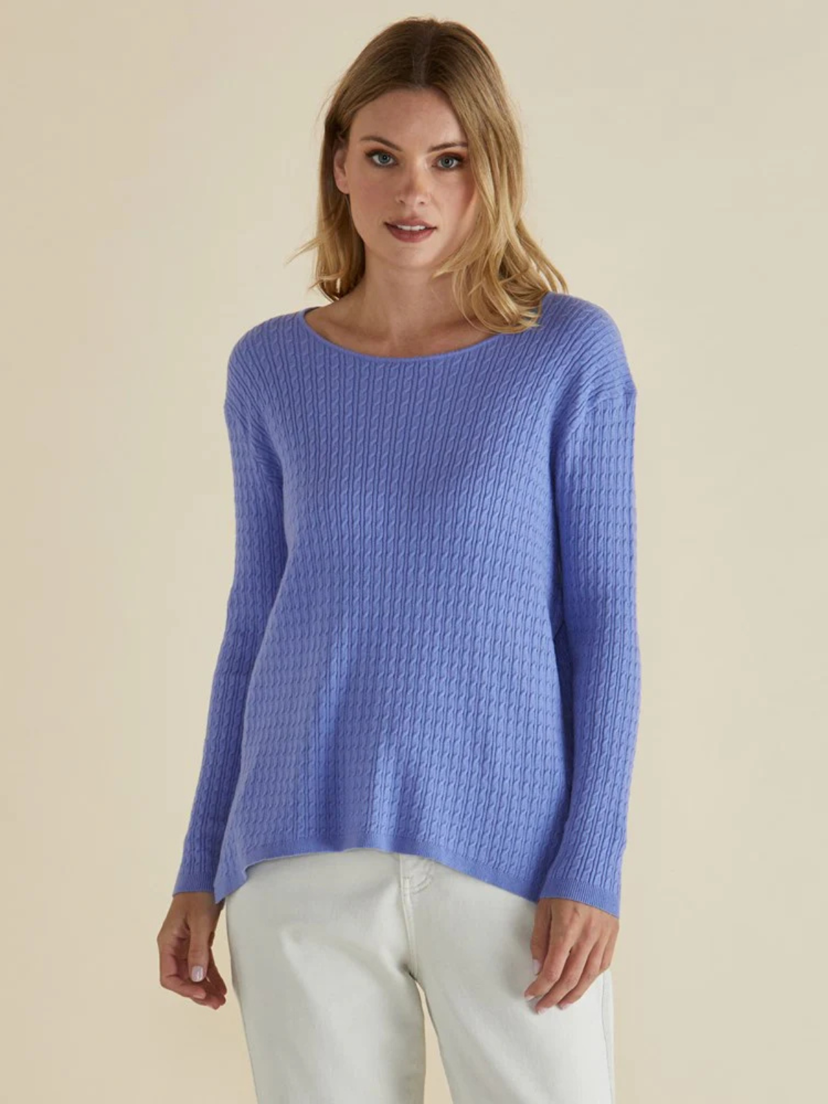 Cable Mini Jumper - Powder Blue - Betty Basics - Image 1