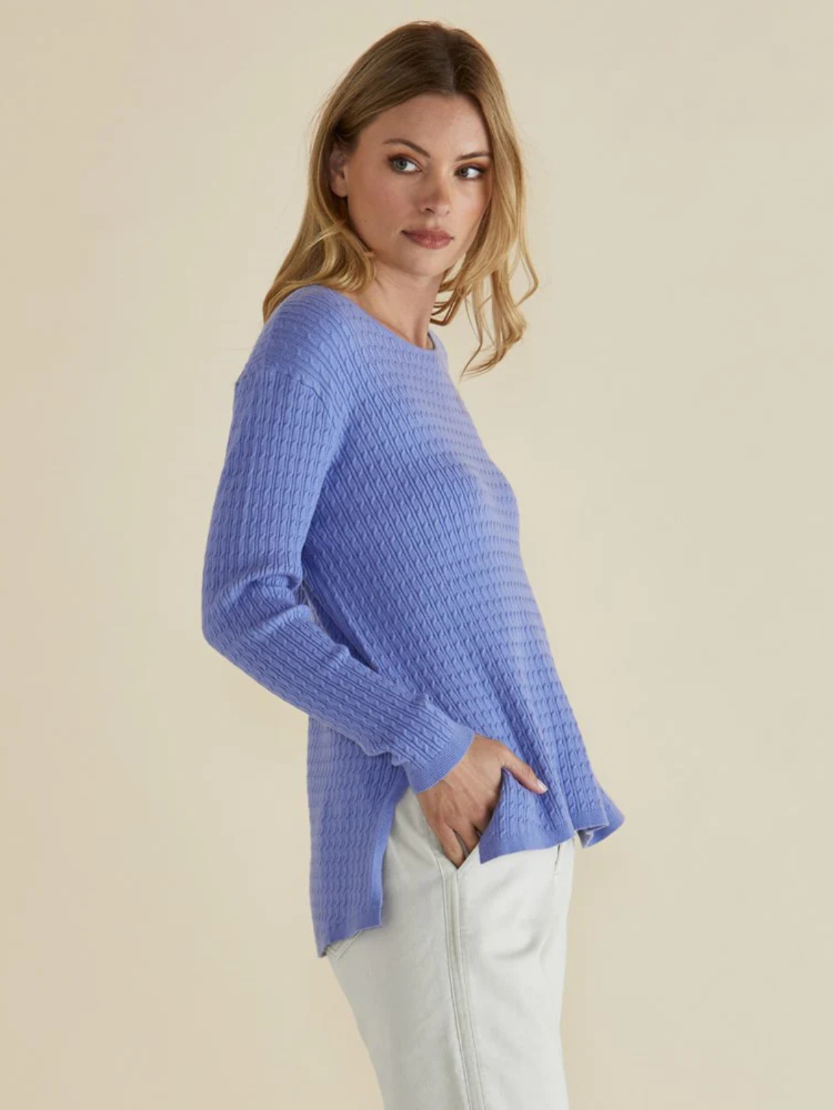Cable Mini Jumper - Powder Blue - Betty Basics - Image 2