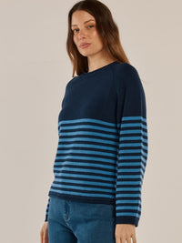 Carrie Knit Jumper - Blue Stripe