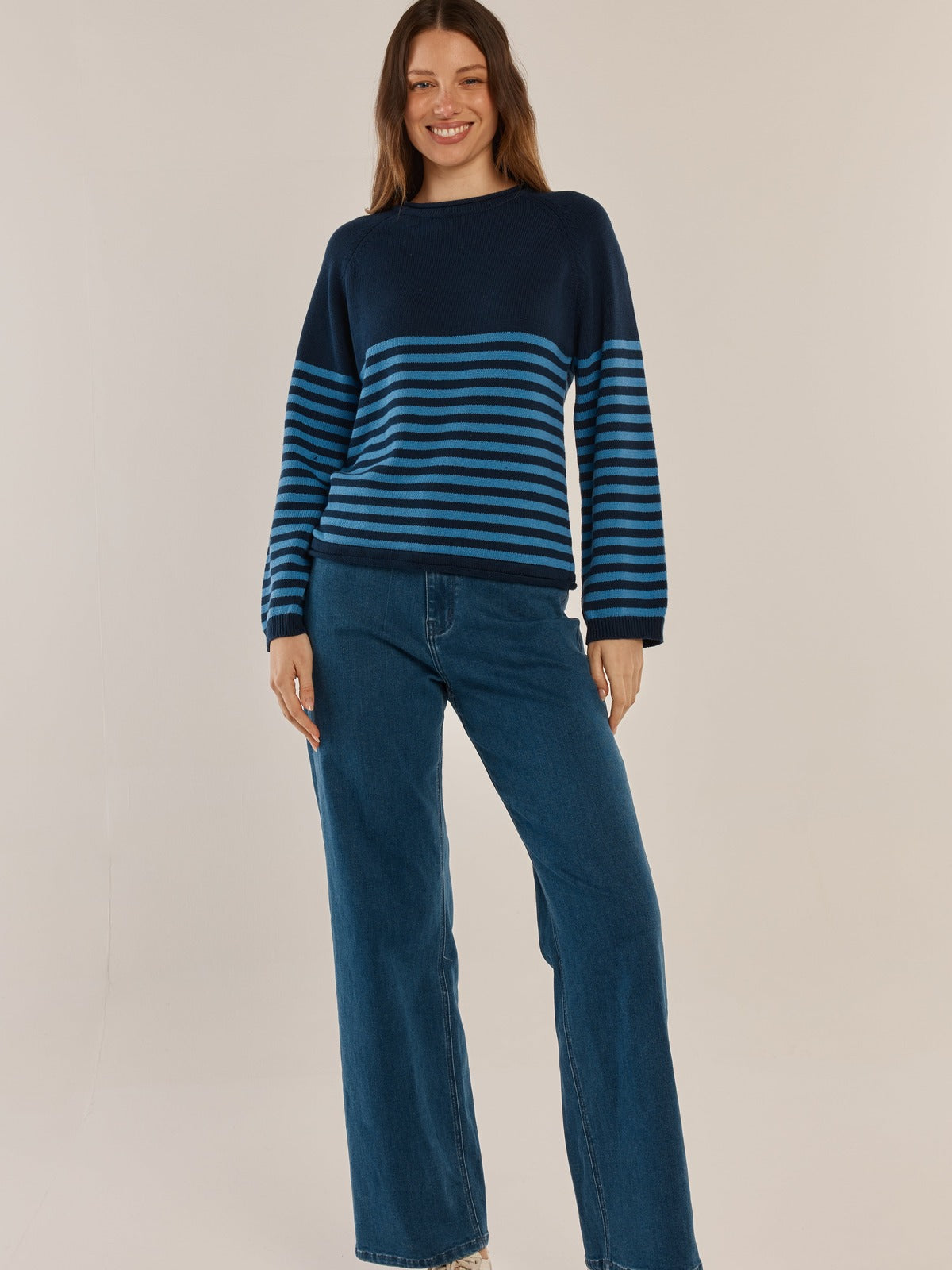 Carrie Knit Jumper - Blue Stripe