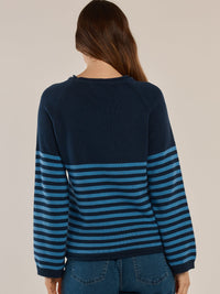 Carrie Knit Jumper - Blue Stripe