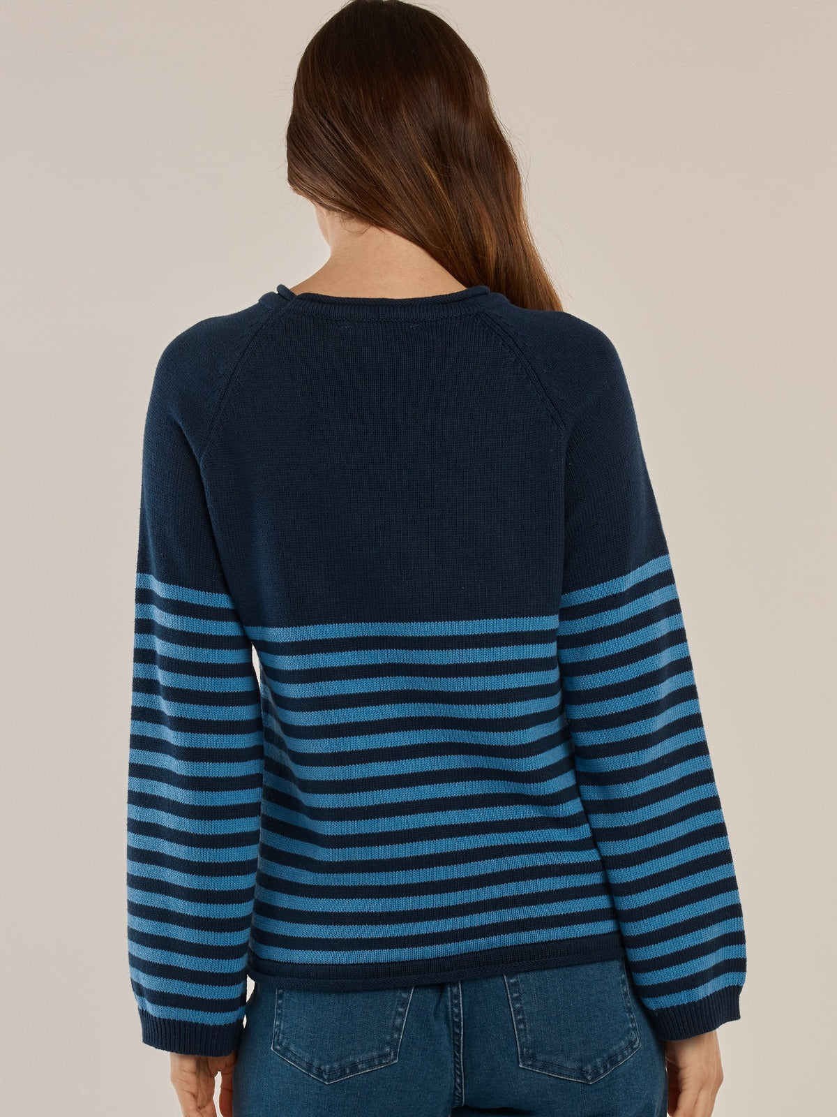 Carrie Knit Jumper - Blue Stripe