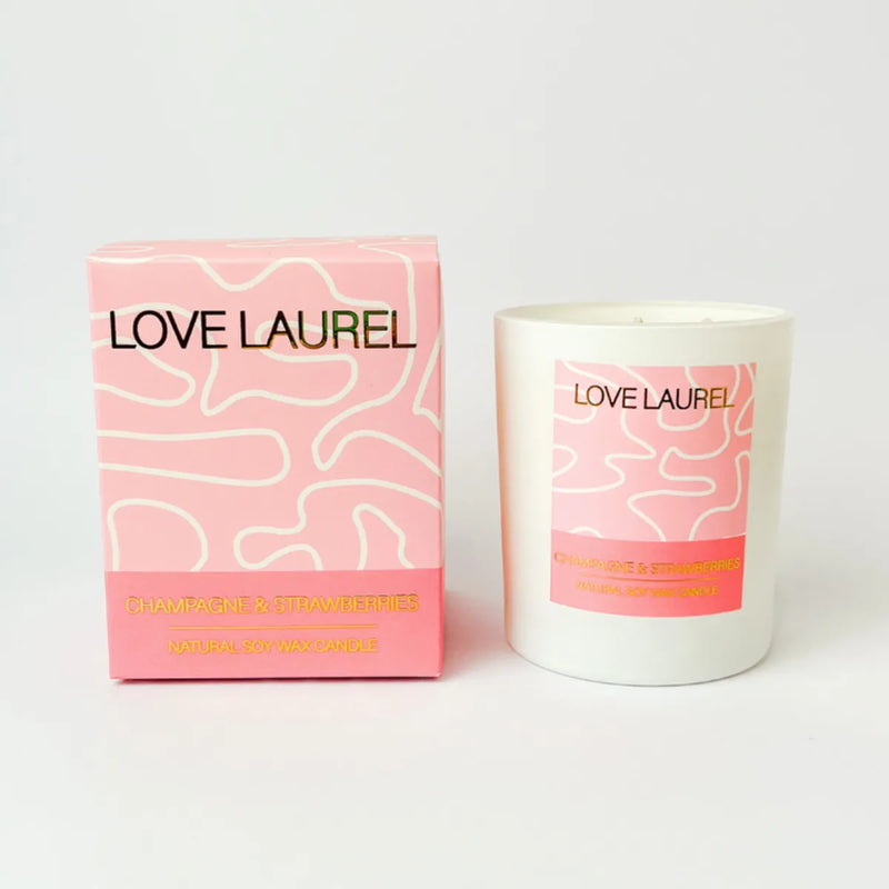 Champagne & Strawberries Candle - Large - Love Laurel - Image 4