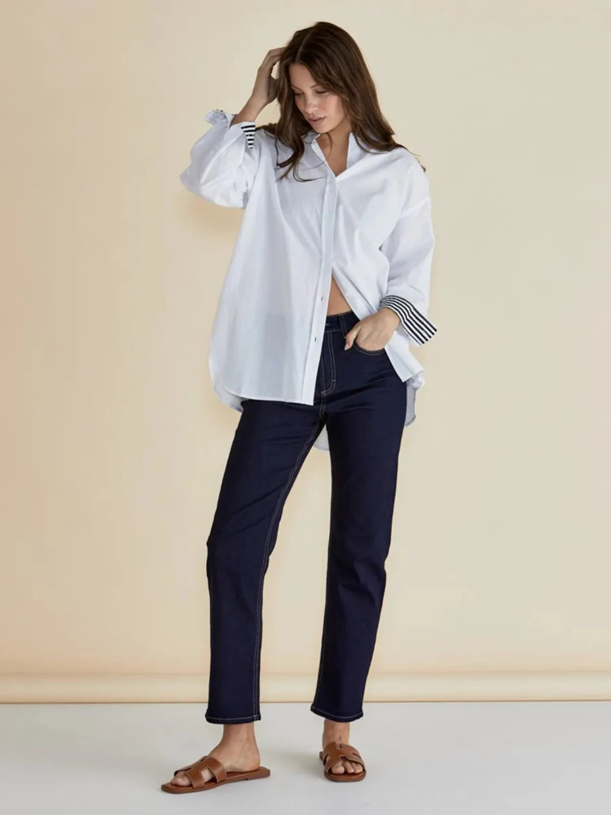 Claire Classic Shirt - White - Betty Basics - Image 4